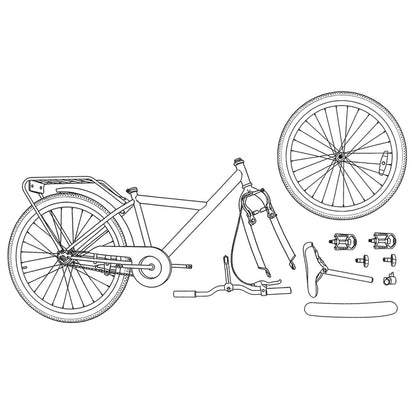 Bicicletta per Bambini 24 Pollici per 8-12 anni Bianco | homemem39