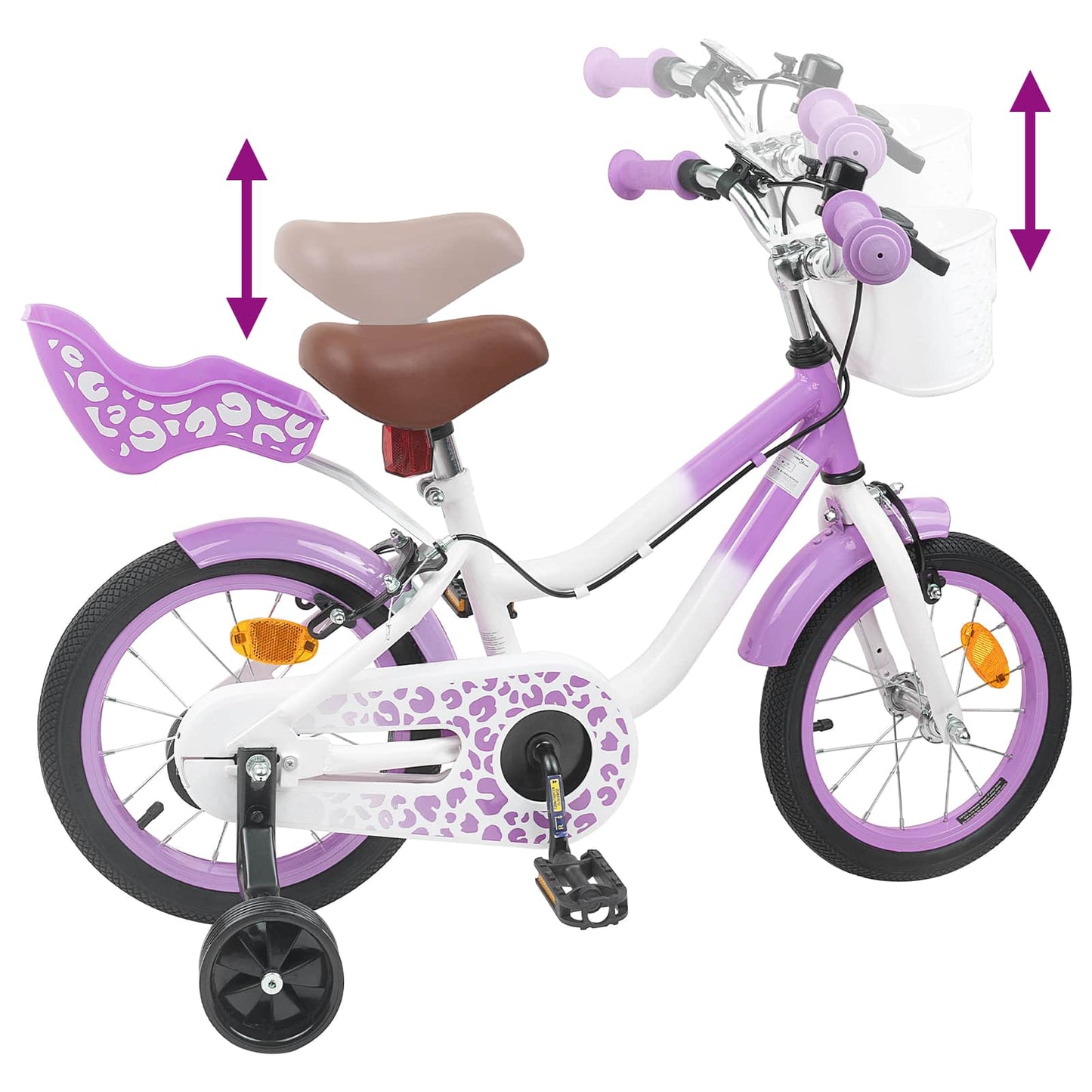 Bicicletta per Bambini 12 Pollici per bambini di 2-4 anni Viola | homemem39
