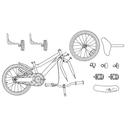 Bicicletta per Bambini 12 Pollici per bambini di 2-4 anni Nero | homemem39