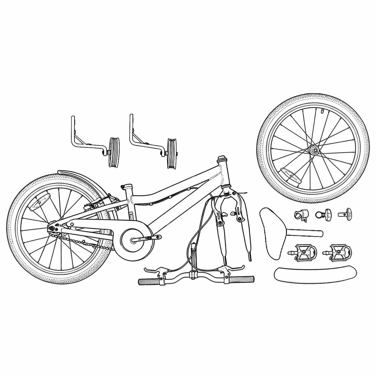 Bicicletta per Bambini 16 Pollici per bambini di 4-6 anni | homemem39