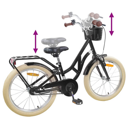 Bicicletta per Bambini 24 Pollici per 8-12 anni Nero | homemem39