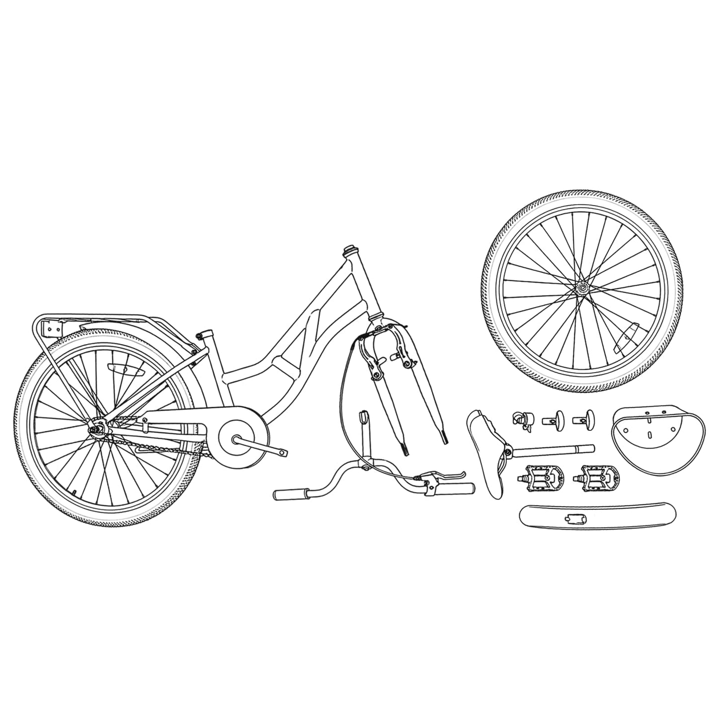 Bicicletta per Bambini 20 Pollici 6-11 Bianco | homemem39