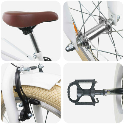 Bicicletta per Bambini 24 Pollici per 8-12 anni Bianco | homemem39