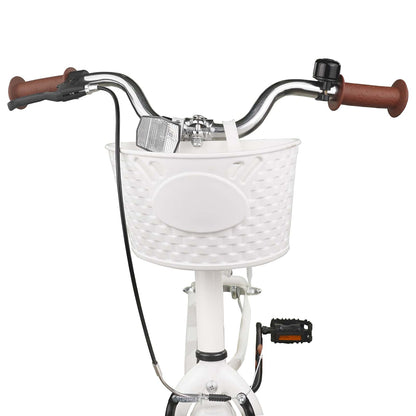 Bicicletta per Bambini 24 Pollici per 8-12 anni Bianco | homemem39