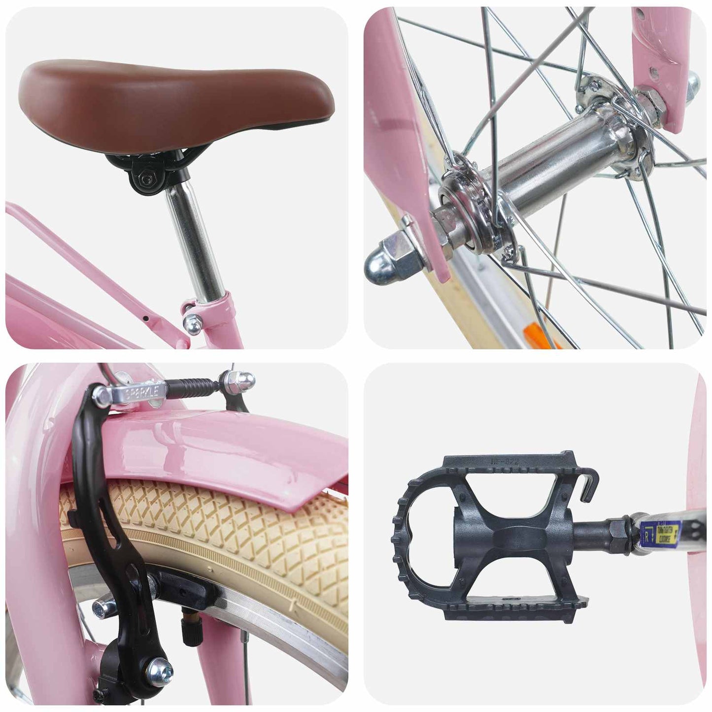 Bicicletta per Bambini 24 Pollici per 8-12 anni Rosa chiaro | homemem39
