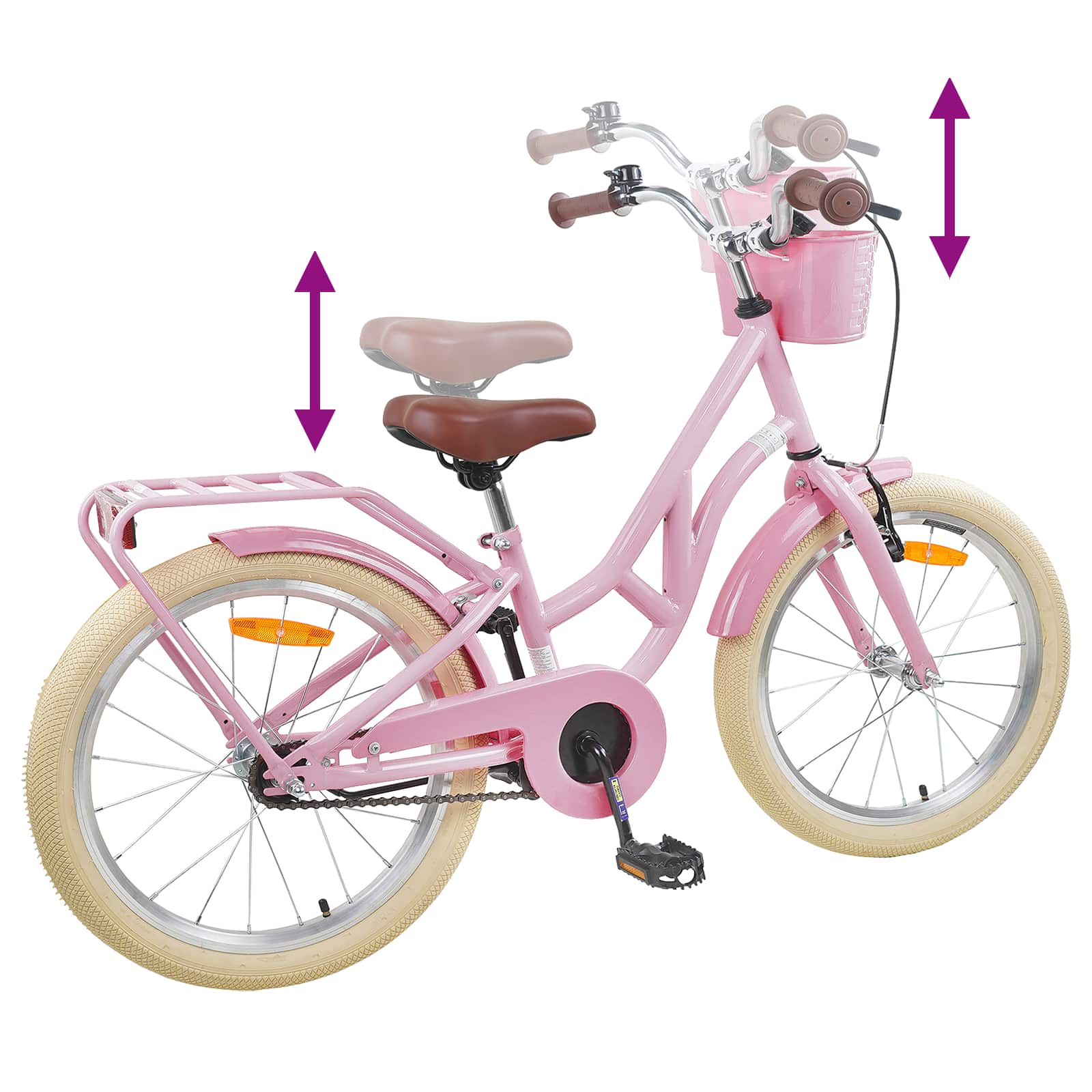 Bicicletta per Bambini 24 Pollici per 8-12 anni Rosa chiaro | homemem39