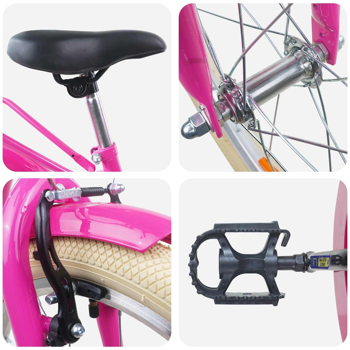 Bicicletta per Bambini 24 Pollici per 8-12 anni Rosa scuro | homemem39