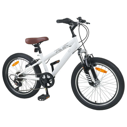 Mountain Bike 20 Pollici 6-Velocità per 5-8 anni Bianco