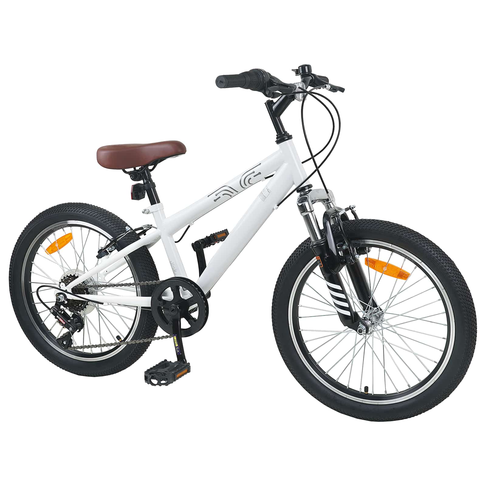 Mountain Bike 24 Pollici 6-Velocità per 8-12 anni Bianco | homemem39