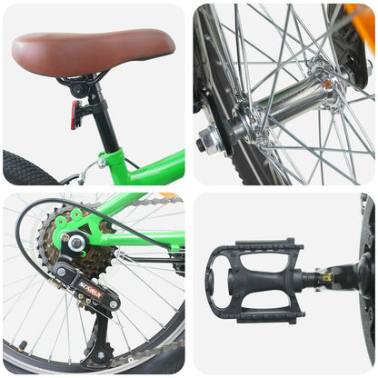Mountain Bike 20 Pollici 6-Velocità per 5-8 anni Verde