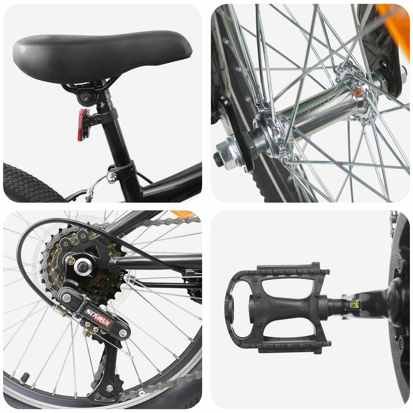 Mountain Bike 20 Pollici 6-Velocità per 5-8 anni Nero | homemem39