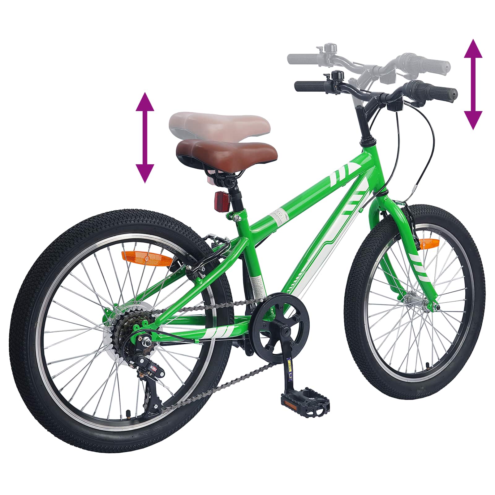 Mountain Bike 20 Pollici 6-Speed per bambini di 5-8 anni Verde | homemem39