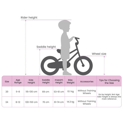 Mountain Bike 24 Pollici 6-Speed per bambini dai 8 ai 12 anni