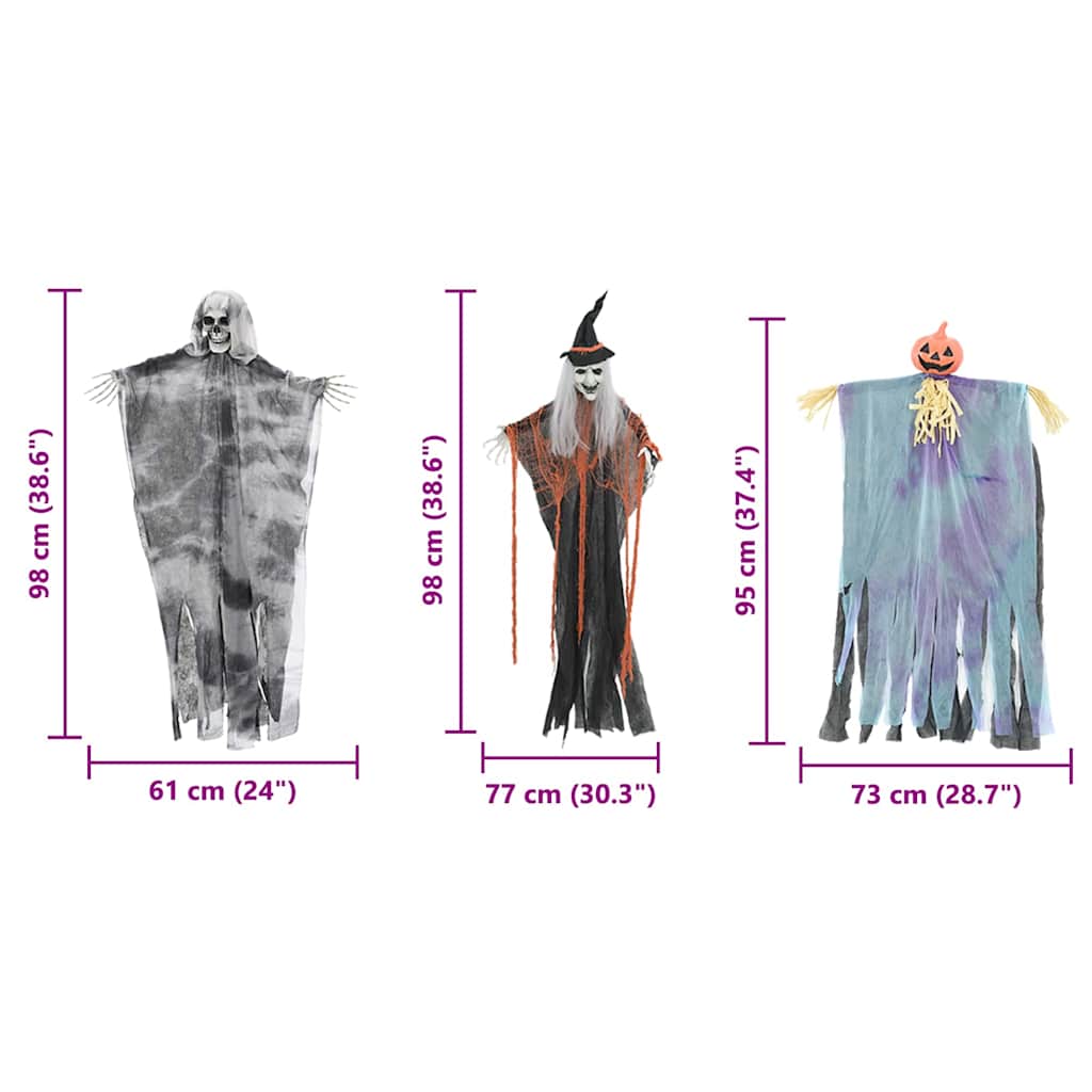Fantasma appeso di Halloween 3 pcs Multicolore 61 x 97 cm