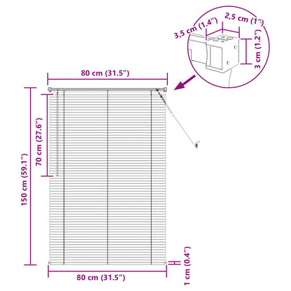 Tenda Veneziana Grigio Argento 150 x 80 cm 25 mm PVC | homemem39