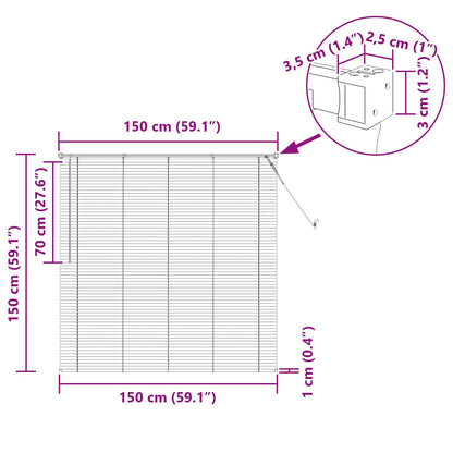 Tenda Veneziana Grigio Argento 150 x 150 cm 25 mm PVC | homemem39