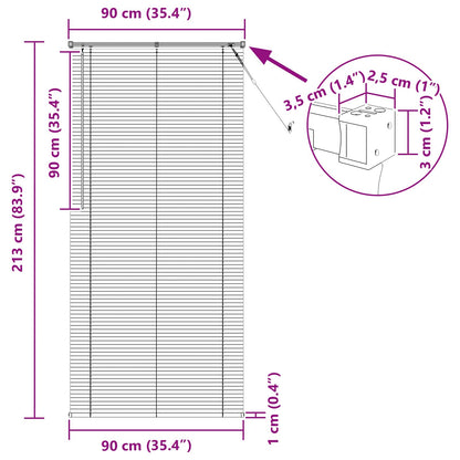 Tenda Veneziana Grigio Argento 213 x 90 cm 25 mm PVC | homemem39