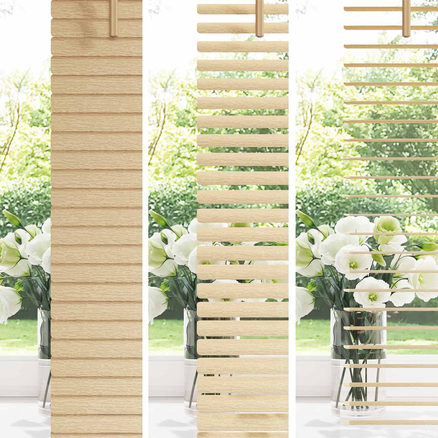 Tenda Veneziana Marrone Chiaro con Motivo 150 x 60 cm 25 mm PVC