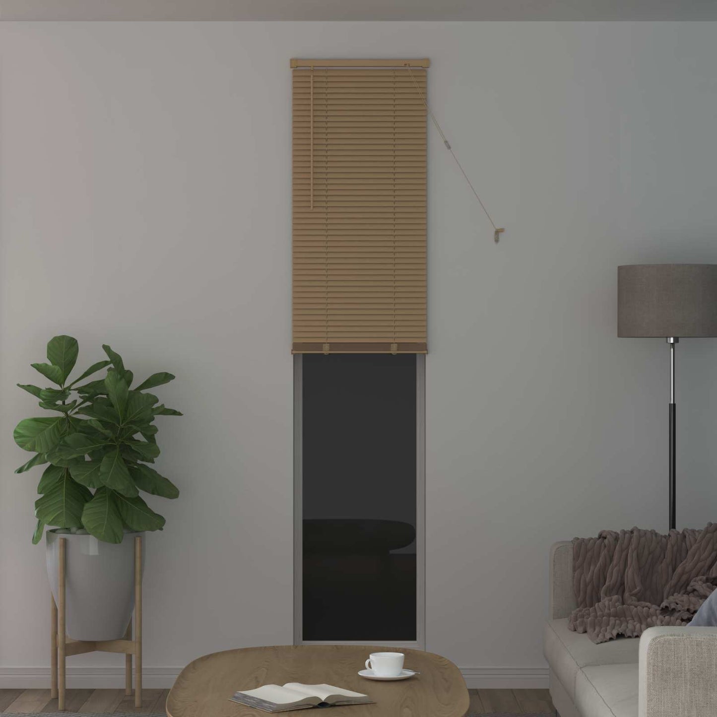 Tenda Veneziana Marrone Chiaro con Motivo 213 x 40 cm PVC | homemem39