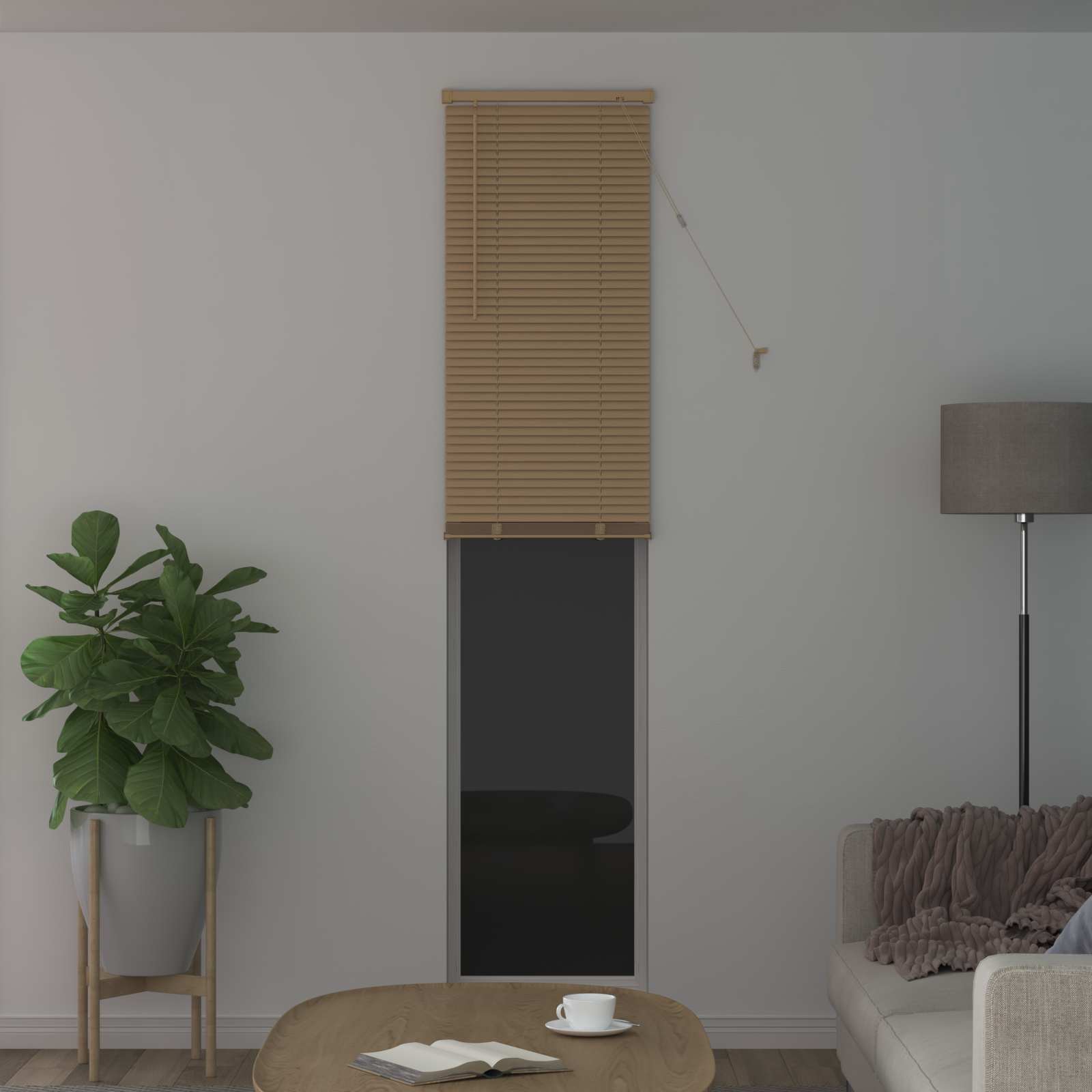 Tenda Veneziana Marrone Chiaro con Motivo 213 x 40 cm PVC | homemem39