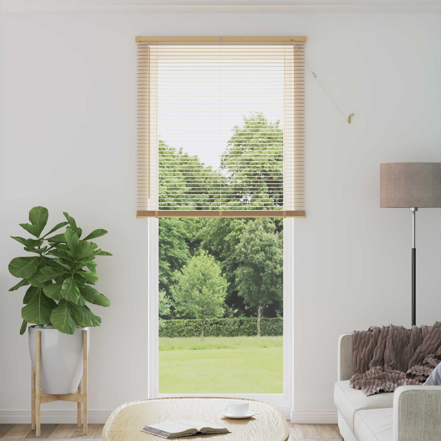 Tenda Veneziana Marrone Chiaro con Motivo 213 x 80 cm 25 mm PVC