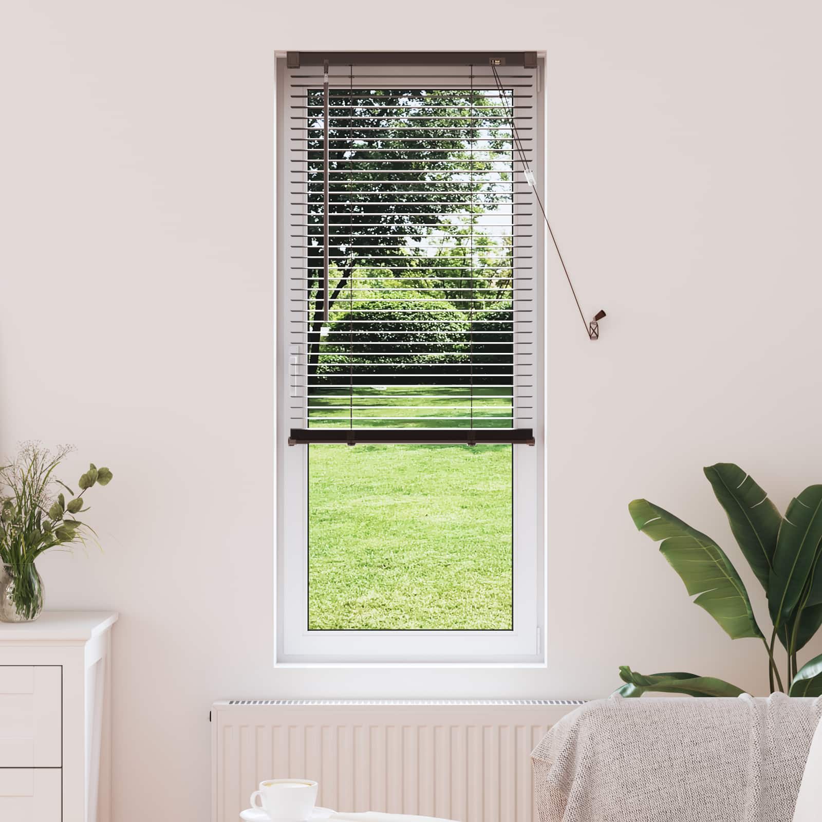Tenda Veneziana Marrone Scuro con Motivo 150 x 50 cm 25 mm PVC | homemem39