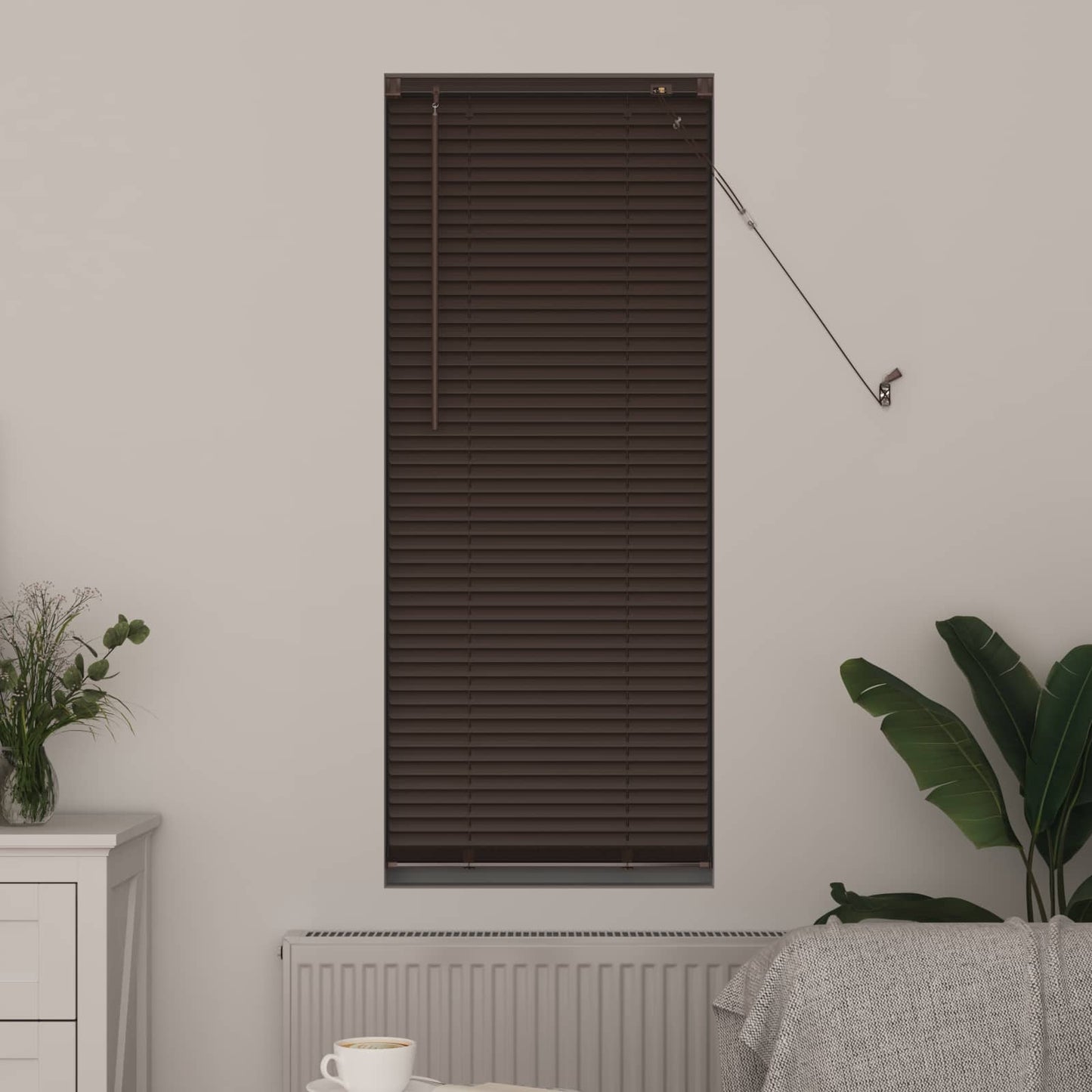 Tenda Veneziana Marrone Scuro con Motivo 150 x 50 cm 25 mm PVC | homemem39