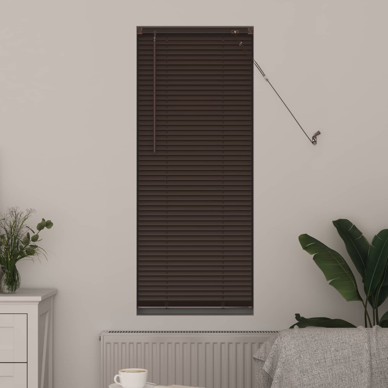 Tenda Veneziana Marrone Scuro con Motivo 150 x 60 cm 25 mm PVC | homemem39
