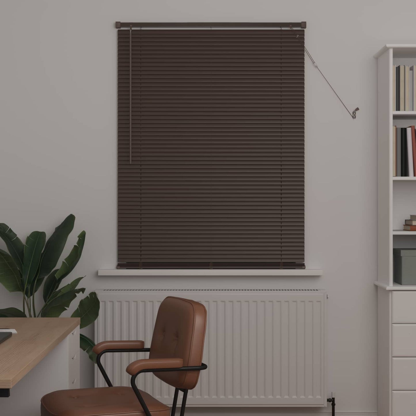 Tenda Veneziana Marrone Scuro con Motivo 150 x 70 cm 25 mm PVC | homemem39