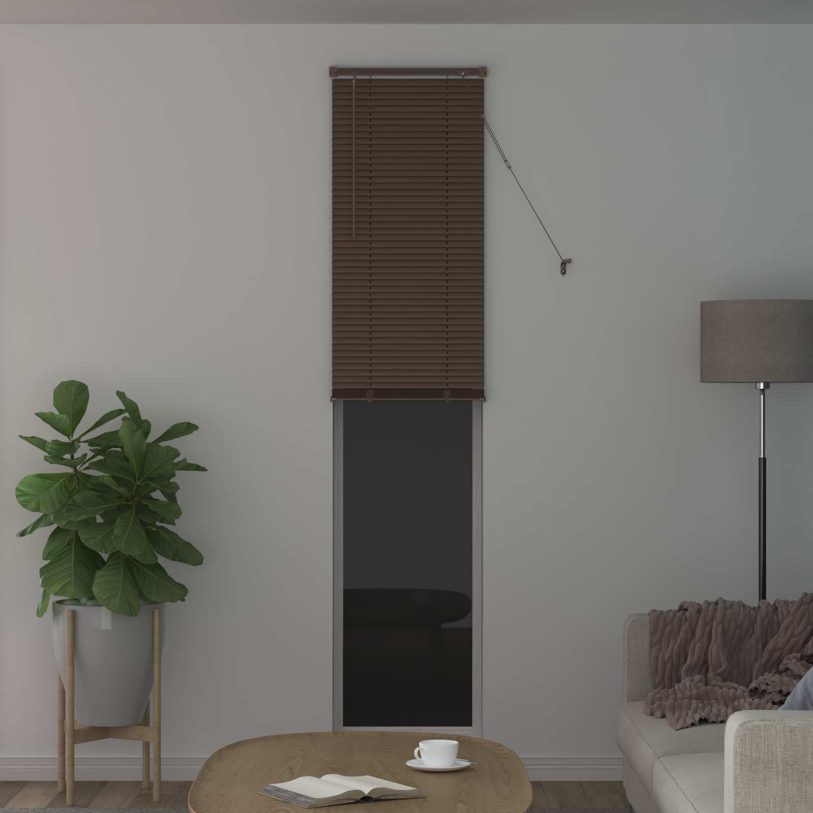 Tenda Veneziana Marrone Scuro con Motivo 213 x 40 cm 25 mm PVC | homemem39
