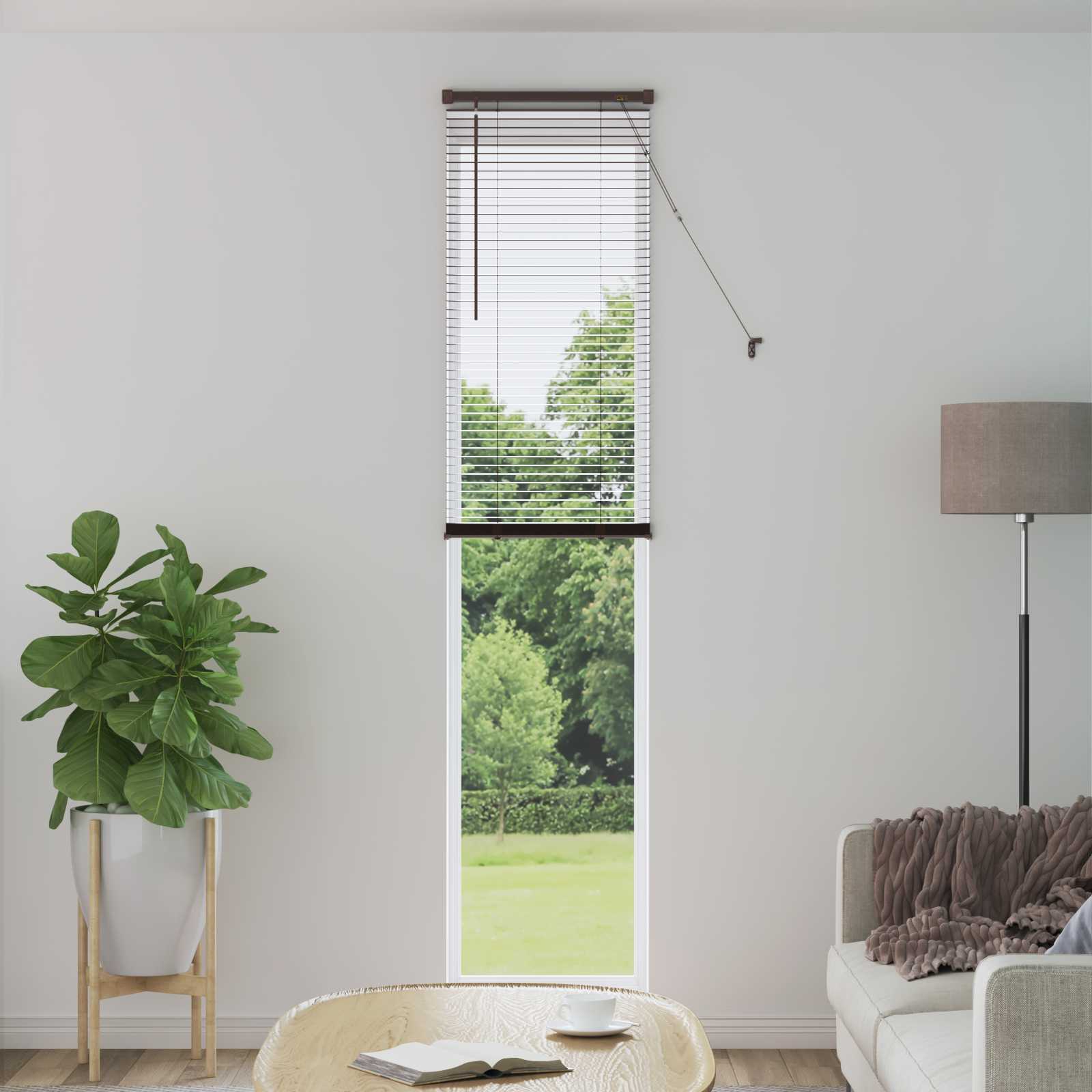 Tenda Veneziana Marrone Scuro con Motivo 213 x 50 cm 25 mm PVC | homemem39