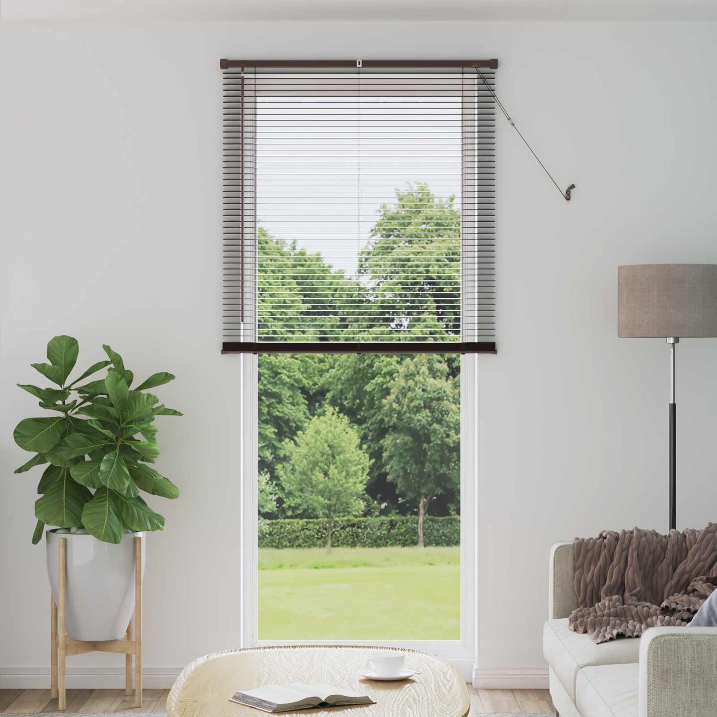 Tenda Veneziana Marrone Scuro con Motivo 213 x 90 cm 25 mm PVC | homemem39