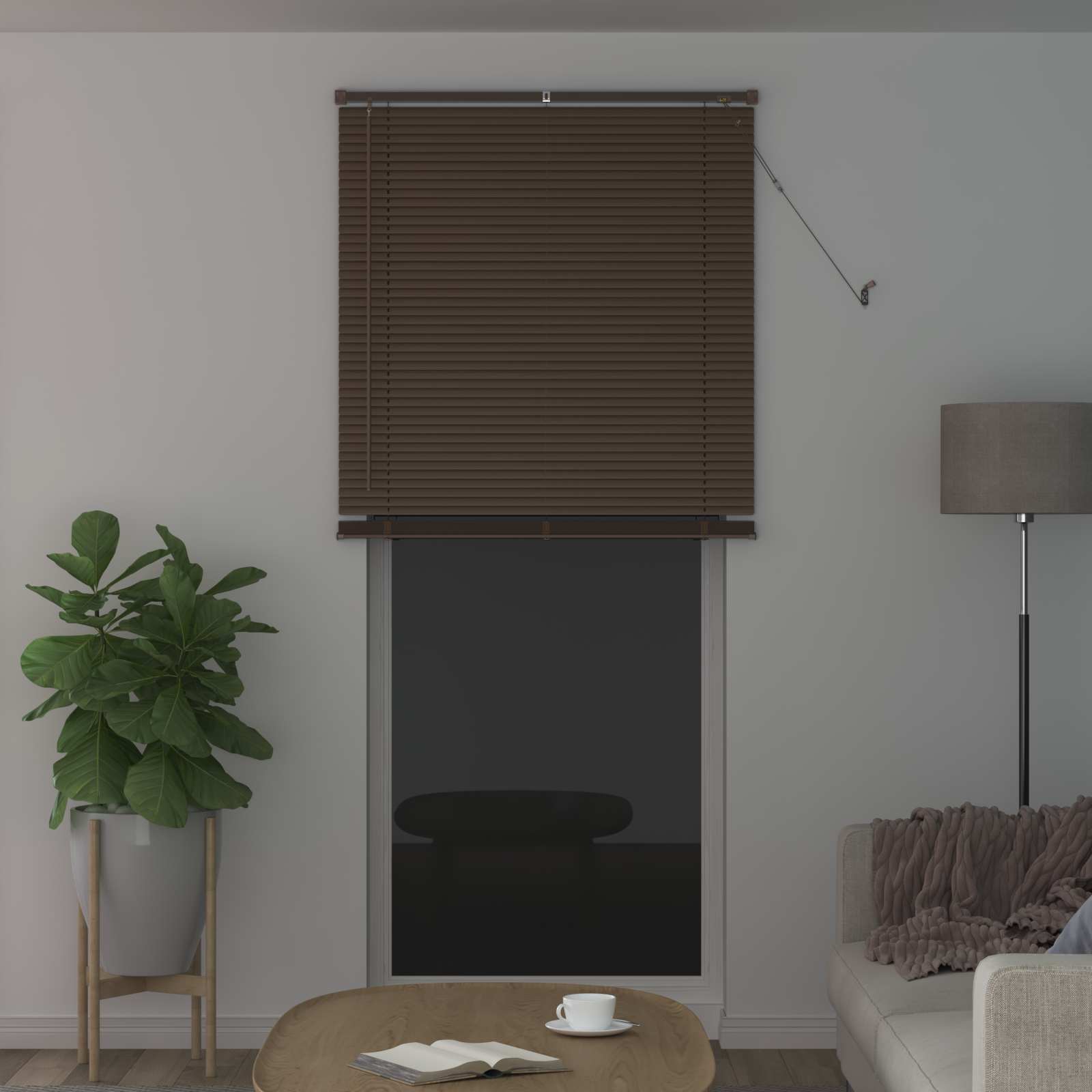 Tenda Veneziana Marrone Scuro con Motivo 213 x 90 cm 25 mm PVC | homemem39