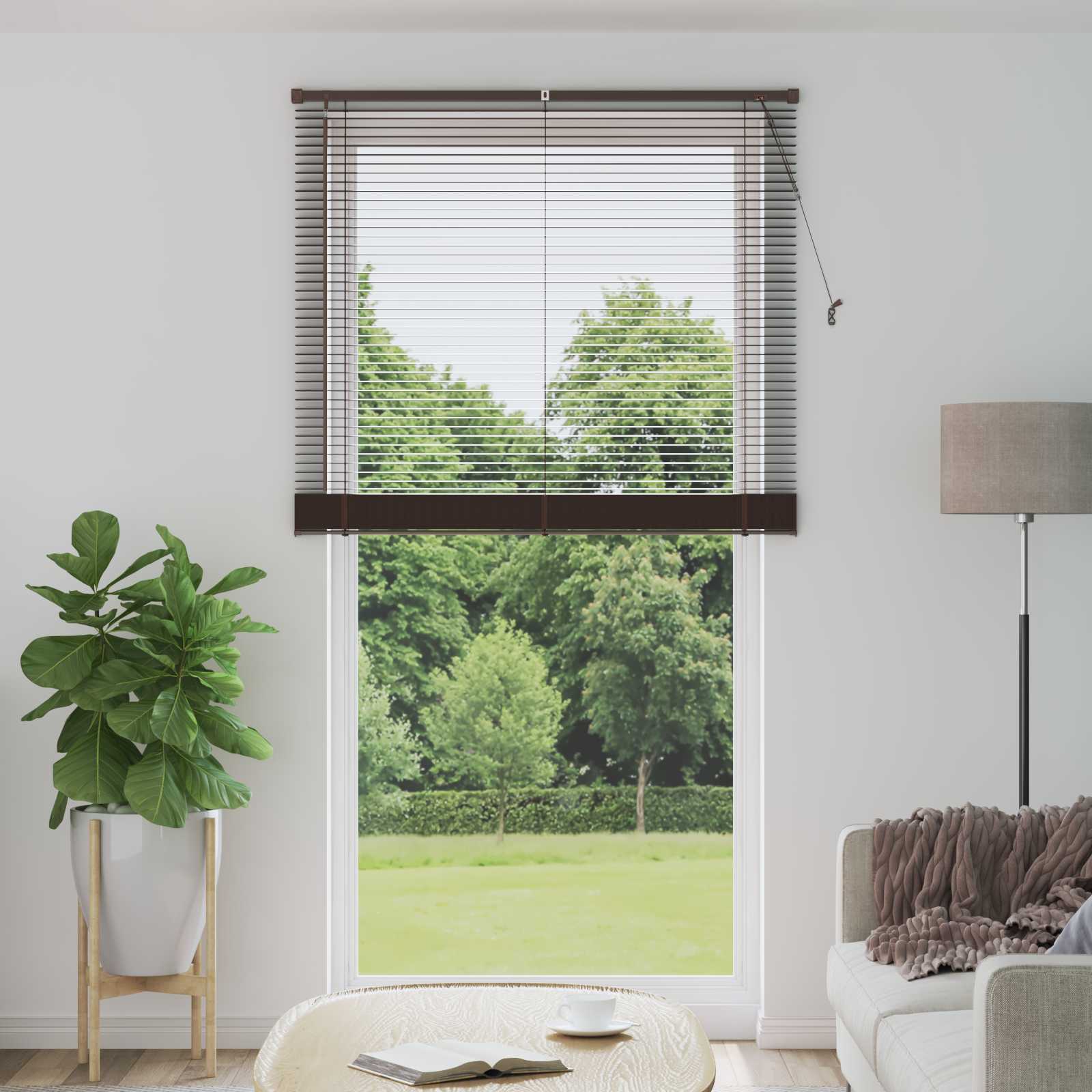 Tenda Veneziana Marrone Scuro con Motivo 213 x 110 cm 25 mm PVC | homemem39