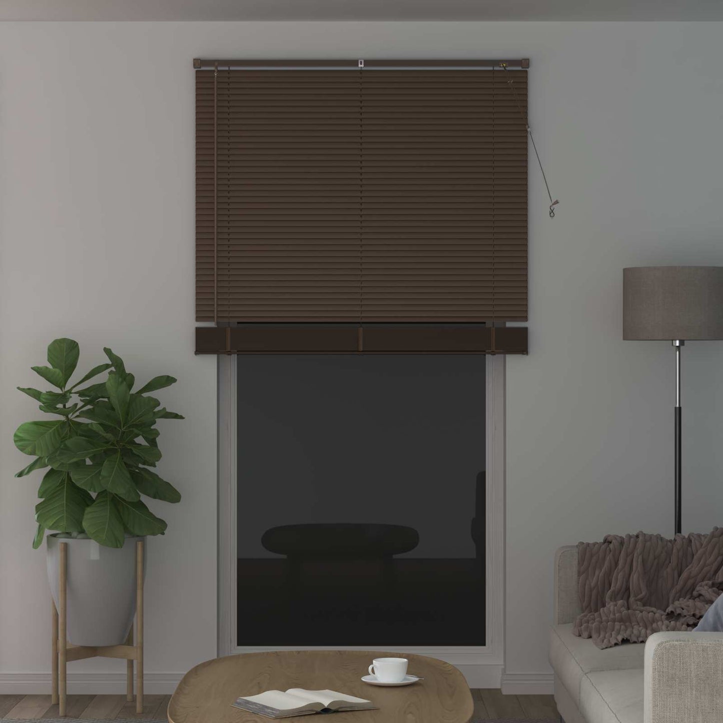 Tenda Veneziana Marrone Scuro con Motivo 213 x 110 cm 25 mm PVC | homemem39