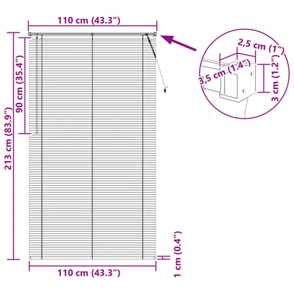 Tenda Veneziana Marrone Scuro con Motivo 213 x 110 cm 25 mm PVC | homemem39