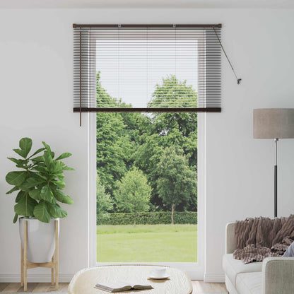 Tenda Veneziana Marrone Scuro con Motivo 213 x 140 cm 25 mm PVC | homemem39