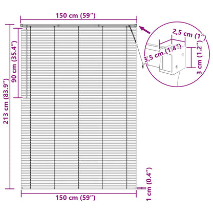 Tenda Veneziana Marrone Scuro con Motivo 213 x 150 cm 25 mm PVC | homemem39