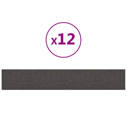 Testiera da Parete 12 pcs Grigio scuro 90 x 15 cm Tessuto | homemem39