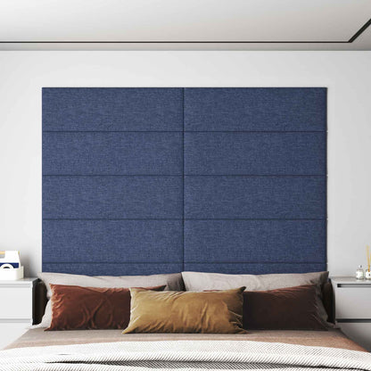 Testiera da Parete 12 pcs Blu 90 x 30 cm Tessuto | homemem39