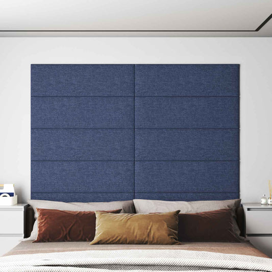 Testiera da Parete 12 pcs Blu 90 x 30 cm Tessuto | homemem39