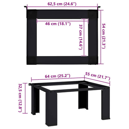 Pedestallo per Lavatrice Nero 64 x 55 x 32,5 cm Acciaio | homemem39