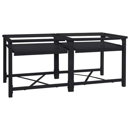 Pedestallo per Lavatrice 2 pcs Nero 120 x 56 x 52 cm Acciaio