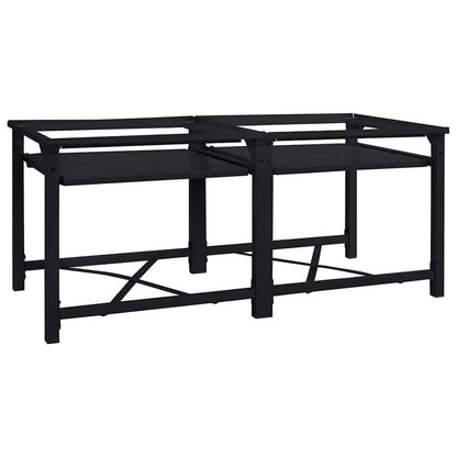 Pedestallo per Lavatrice 2 pcs Nero 120 x 56 x 52 cm Acciaio | homemem39