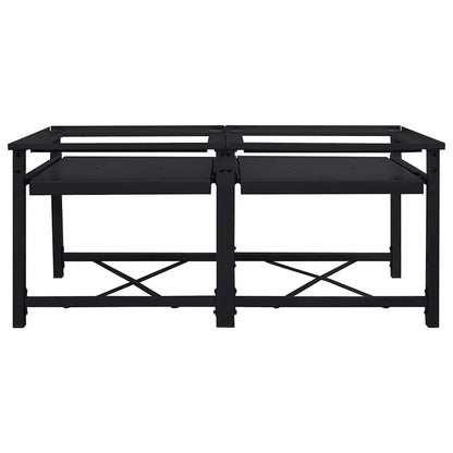 Pedestallo per Lavatrice 2 pcs Nero 120 x 56 x 52 cm Acciaio | homemem39