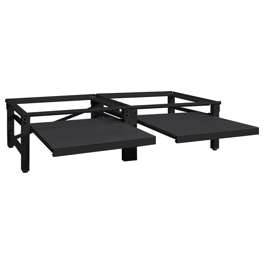 Pedestallo per Lavatrice 2 pcs Nero 124,5 x 61,5 x 32,5 cm | homemem39
