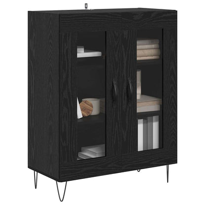 Credenza Rovere Nero 69,5 x 34 x 90 cm Legno multistrato