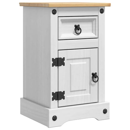 Comodino Corona Bianco 35 x 32,5 x 58 cm Pino massello | homemem39