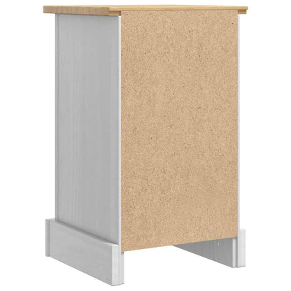 Comodino Corona Bianco 35 x 32,5 x 58 cm Pino massello | homemem39