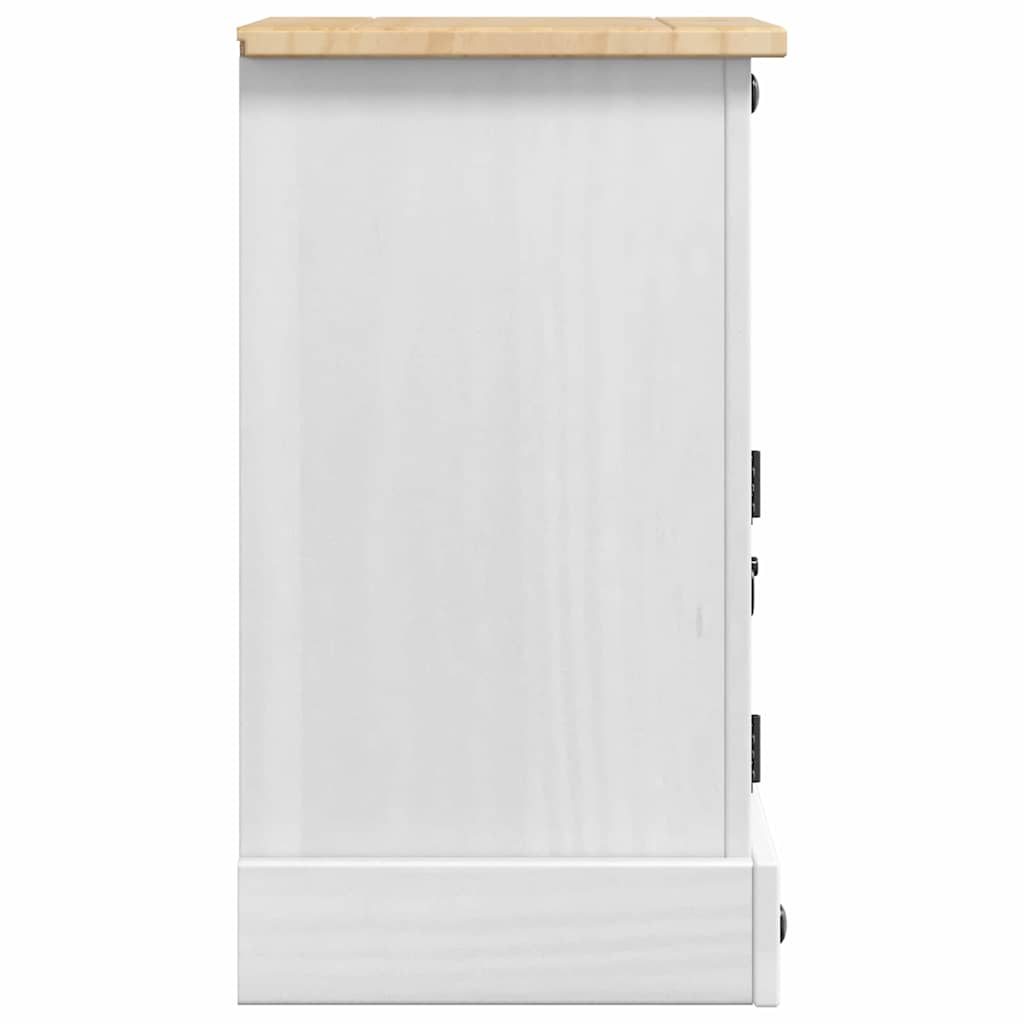 Comodino Corona Bianco 35 x 32,5 x 58 cm Pino massello | homemem39